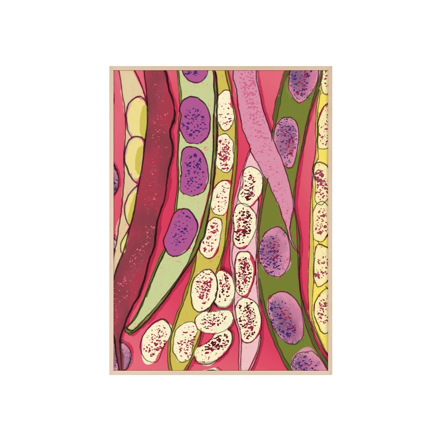 barbunya- cranberry beans premium matte paper wooden framed poster 21x29.7 cm / 8x12"