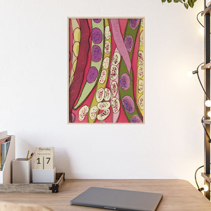 barbunya- cranberry beans premium matte paper wooden framed poster 21x29.7 cm / 8x12"