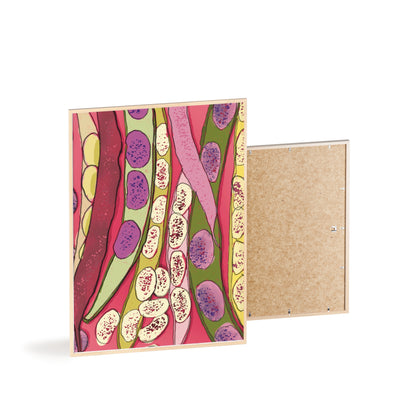 barbunya- cranberry beans premium matte paper wooden framed poster 21x29.7 cm / 8x12"